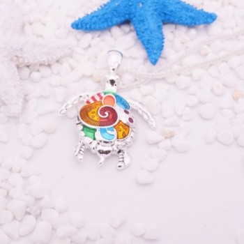 Pendant Necklace Beautiful Colorful Tortoise in Women's Pendants