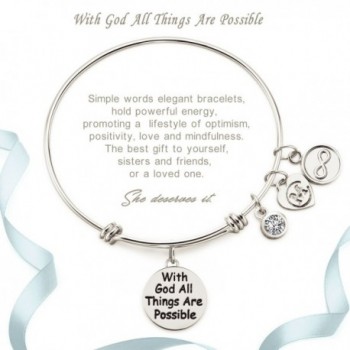 Inspirational Bracelet Engraved Possible Religious in Women's Cuff Bracelets
