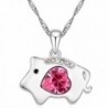 Shining Life Pig Swarovski Elements Women's Crystal Pendant Necklace - CN11TC9NWXT