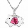 Shining Life Pig Swarovski Elements Women's Crystal Pendant Necklace - CN11TC9NWXT