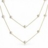 Bling Jewelry White Freshwater Cultured Pearl Gold Plated Tin Cup Necklace 36 Inches - CN11KEN8DQD