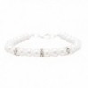 Bridal Wedding Jewelry Crystal Rhinestone Pearl Single Linear Bracelet Silver - CE11HNR98UX