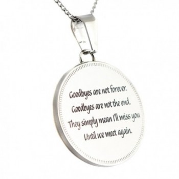Until We Meet Again Round Pendant Goodbyes Are Not Forever Necklace - C112JEX12ON