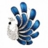 Top Cheer Rhinestone Alloy Fashion Blue Peacock Brooches & Pins-2pcs/pack - CM184XUU0HC