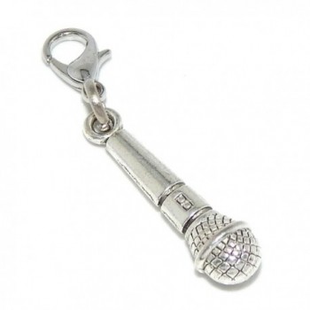 Pro Jewelry Dangling "Microphone" Clip-on Bead for Charm Bracelet 45818 - CC11Q7PVE3L