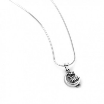 Oxidized Sterling Crescent Pendant Necklace