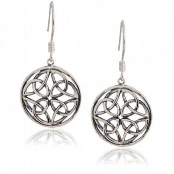 Celtic-Knot Round Drop Earrings Sterling Silver | SPUNKYsoul Collection - CT12HTZ7I8H