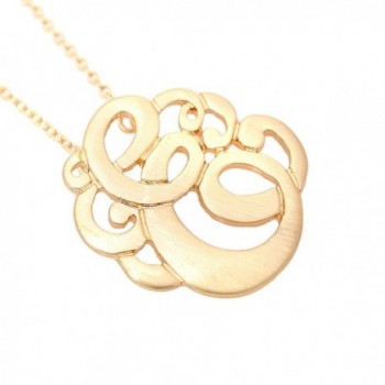 Brush Plated Initial Monogram Necklace in Women's Chain Necklaces