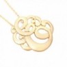 Brush Plated Initial Monogram Necklace in Women's Chain Necklaces