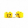 LEGO Happy Smiley Face Stud Earrings Brick 1X2 Jewelry - CD119MO20GJ