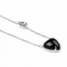 Sterling Zirconia Rhodium Pendant Necklace