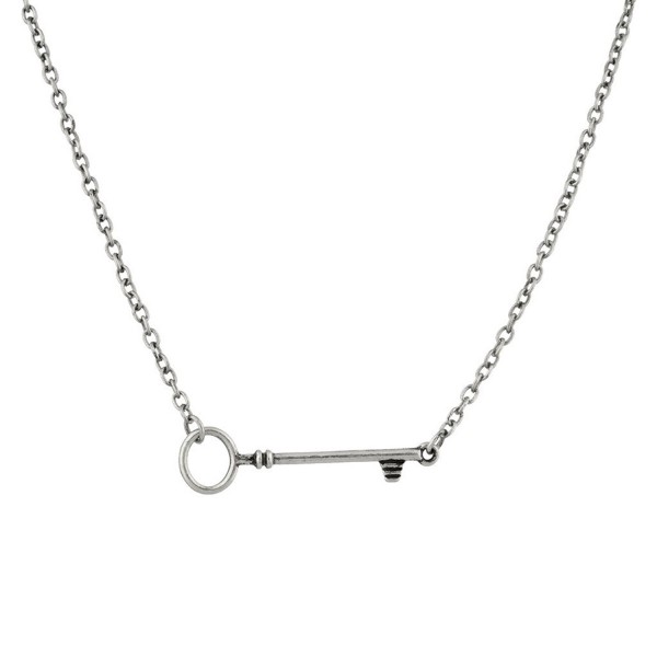 Lux Accessories Skeleton Key To My Heart Pendant Necklace. - C011WJLFM53