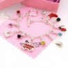 Silver Plated Link Chain Bracelet with 13 Removable Charms for Kids Teen Girls Women - CI11971D5F7