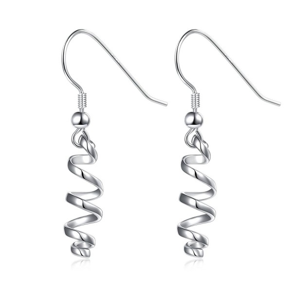 925 Sterling Silver Inspirational Cute Tiny Spiral Stud Dangle Earrings Gift for Women Girls - CE187R2HN3S