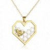 Heart Hexagon Silver Honeycomb Necklace-CHUYUN Gold Honeybee Charm Nature Jewelry - CW185DTN789