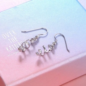 Sterling Silver Inspirational Spiral Earrings in Women's Drop & Dangle Earrings