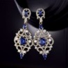 GULICX Sapphire Crystal Chandelier Earrings