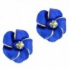 Hawaiian Plumeria Swarovski Crystal Earrings in Women's Brooches & Pins