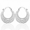 Cos2be Silver Plated Hollow Lace Hoop Earrings - CE12FLT1807