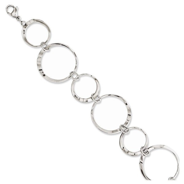 Stainless Steel Polished Wavy Circles 8in Bracelet Length 8" - C711BD73GUH