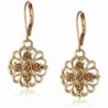1928 Jewelry Basic Classics Filigree Flower Drop Earrings - Gold-Tone/Light Topaz - CU11F0CG4YV