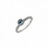 Antiqued Sterling Silver Stackable Blue Topaz Ring - CZ118CS78U9