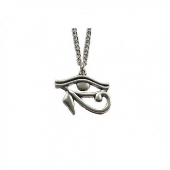 Ancient Silver Eye of Horus Necklace Egyptian Jewelry Spiritual Symbol Pendant - CA127UBT0WR