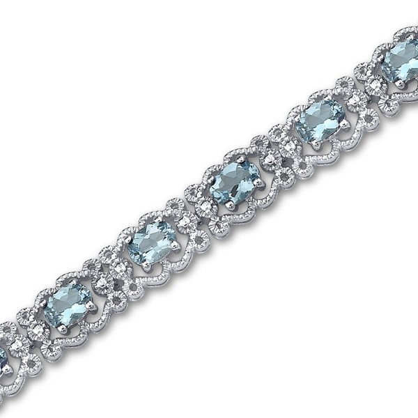 Swiss Blue Topaz Bracelet Sterling Silver 8.50 Carats Vintage Design - CO111PMCRXH