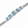 Swiss Blue Topaz Bracelet Sterling Silver Rhodium Nickel Finish 5.00 Carats 5 Stone Design - CP111PMCS45