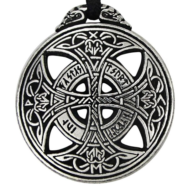 Pewter Large Celtic Knot Love Pendant Viking Norse Rune Necklace - 1 3/8 Inch Diameter - C3118HIR6BF