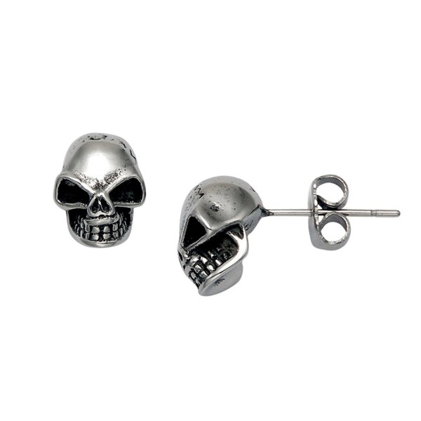 Stainless Steel Skull Stud Earrings - C7119ECQ5B5