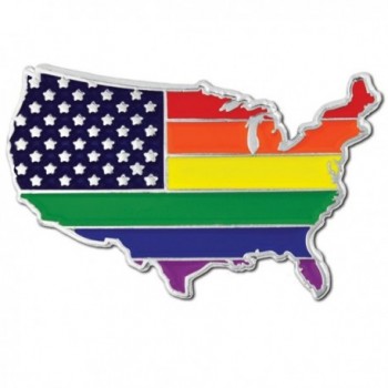 PinMart's Gay Pride USA Shape Flag LGBT Enamel Lapel Pin - CS12LH63JH3