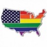 PinMart's Gay Pride USA Shape Flag LGBT Enamel Lapel Pin - CS12LH63JH3