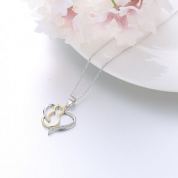 JUFU Lovely Sterling Zirconia Necklace in Women's Pendants