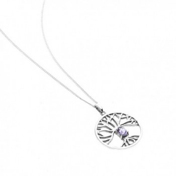 Sterling Amethyst Trinity Pendant Necklace in Women's Pendants