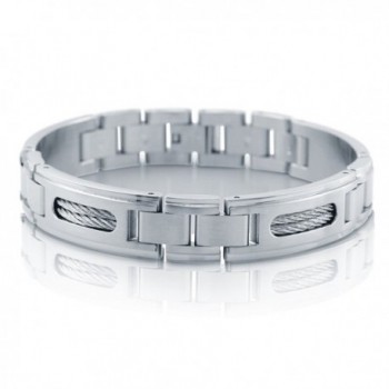 BERRICLE Stainless Steel Fashion Link Bracelet 8" - C811BOCKBZT