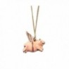 Fun Daisy Lucky Angel Nude Color Pig Short Necklace - CB129MY5ZM9