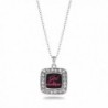 Godmother Charm Classic Silver Plated Square Crystal Necklace - CH11MCHUFUB