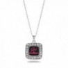 Godmother Charm Classic Silver Plated Square Crystal Necklace - CH11MCHUFUB