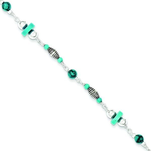 Sterling Silver Turquoise Anklet Bracelet - C8115736DPN