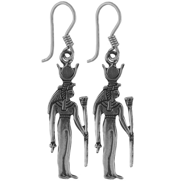 Egyptian Jewelry Silver Goddess Isis Earrings - CU116NZSDKR