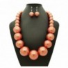 Womens Simulated Statement Necklace Earrings