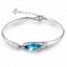 T400 Mother's Day Gifts "Glass Slipper" Wrist Bangle Bracelet 6.7"- Indicolite - C411TPGN8TH