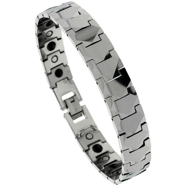 Tungsten Carbide Bracelet Magnetic Therapy Freeform Facets- 1/2 inch wide- - C7115K1CNLF