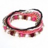 Susenstone7PCS/Set Women Multilayer Acrylic Beads Bangle Bracelets - Red - CO1250Q3UON