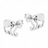 Elephant Silhouette Sterling Silver Earrings