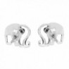 Elephant Silhouette Sterling Silver Earrings in Women's Stud Earrings