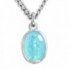 Child's Sterling Silver Blue Enamel Miraculous Pendant + 13 Inch Rhodium Plated Chain & Clasp - CA119PYG2RJ