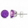 ALL NATURAL GENUINE GEMSTONE Sterling Silver FEBRUARY PURPLE AMETHYST Round Stud Earrings Prong Set - CB11J3ZPOGF