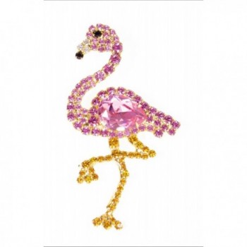 Pink Flamingo Pin with Swarovski Stones by Albert Weiss - C812BC2YCVT